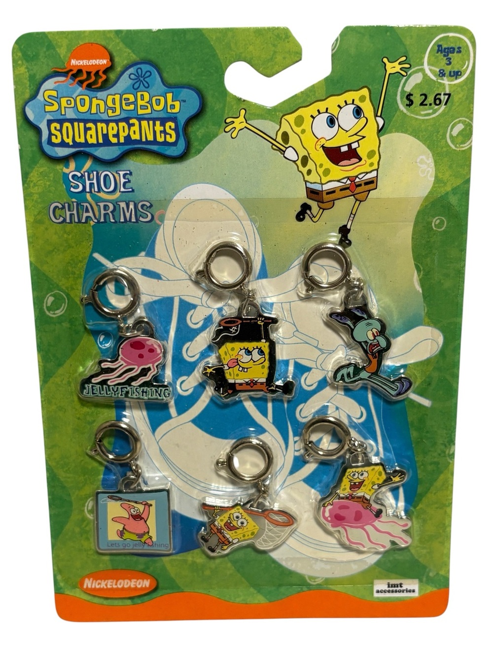 Vintage 2002 SpongeBob Squarepants Shoe Charms NEW Sealed